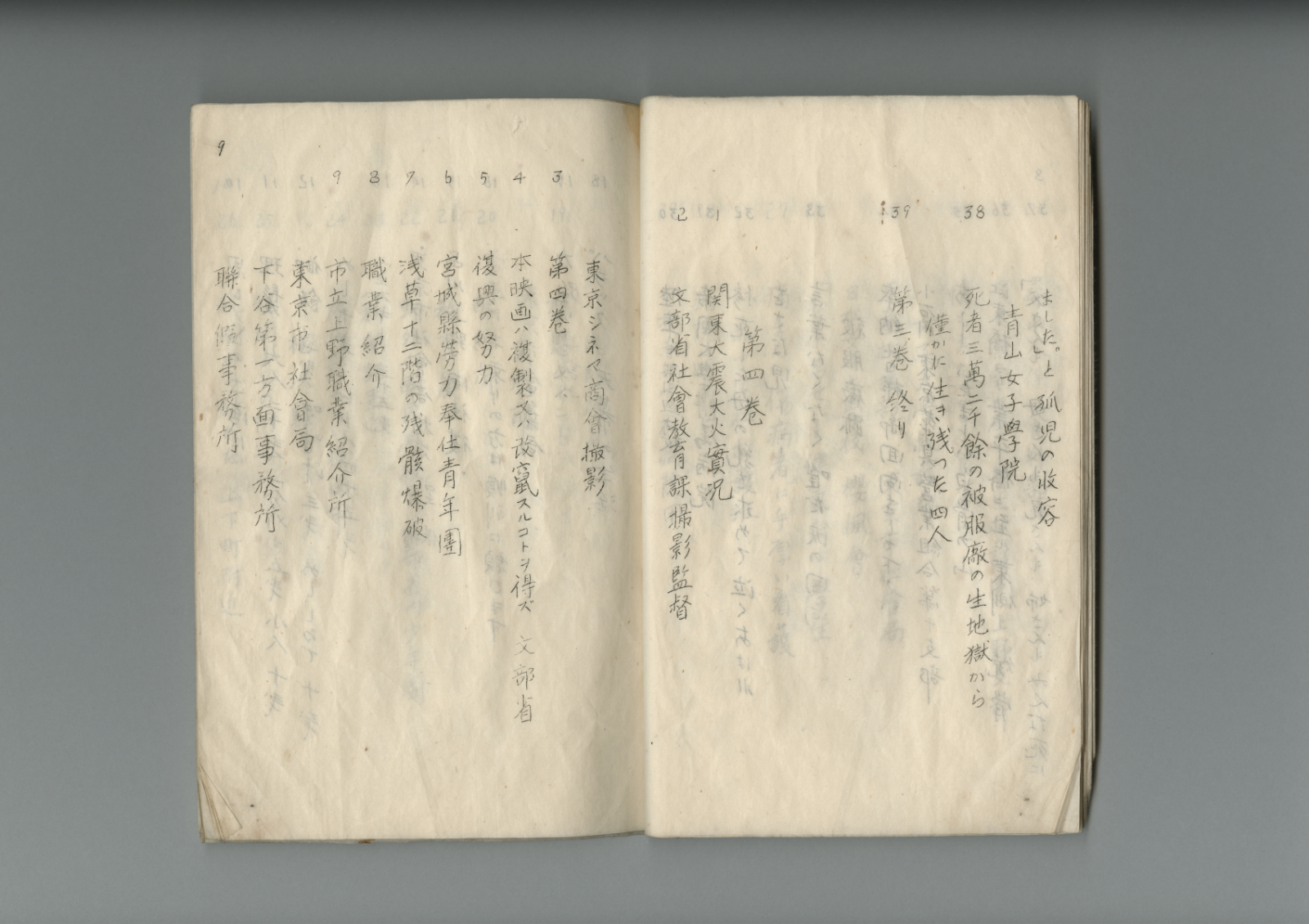 冊子「映画『關東大震大火實況』梗概および内容」（1923年） 10/14頁